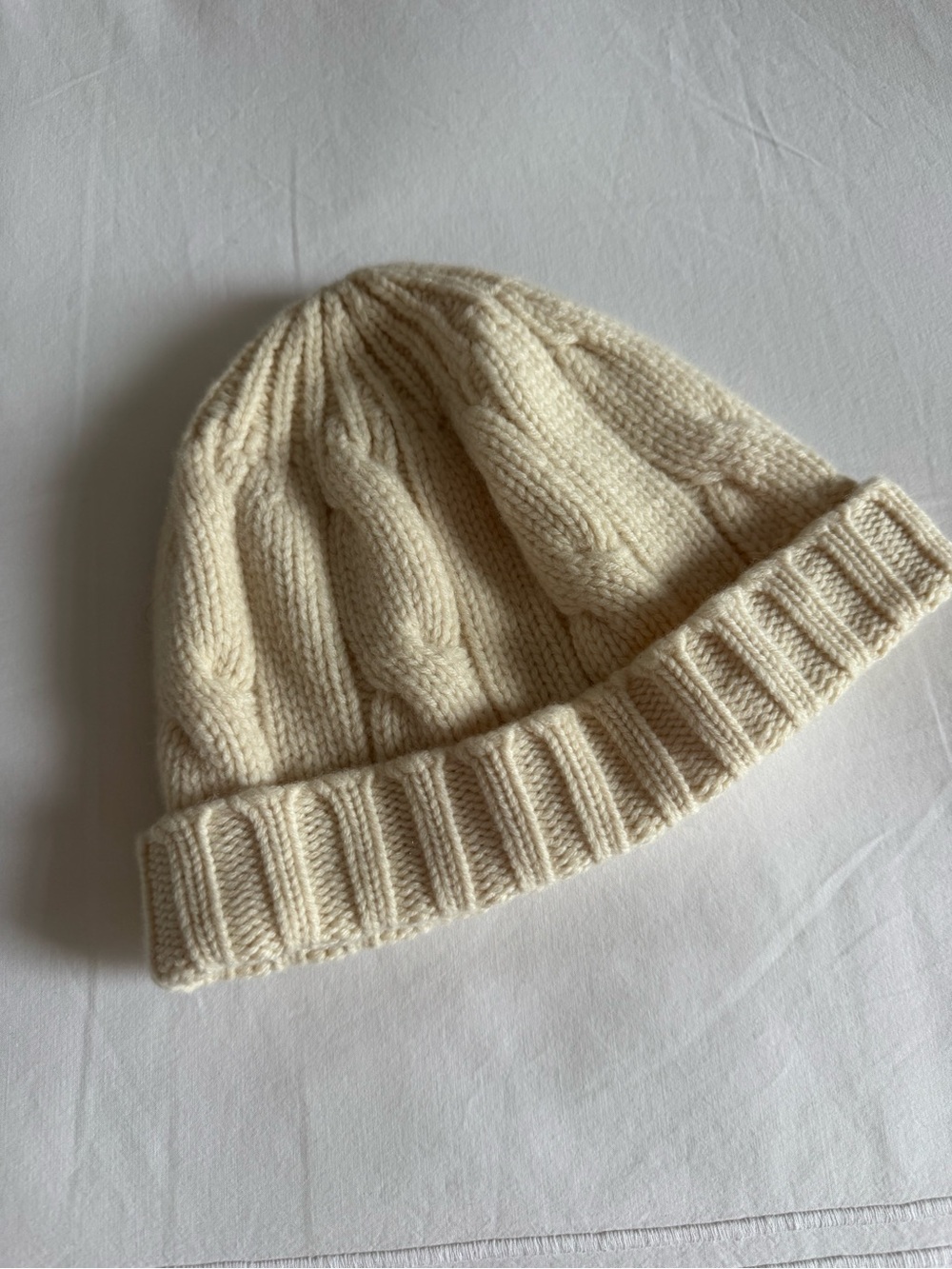Ralph Lauren Cream Cable Knit Beanie